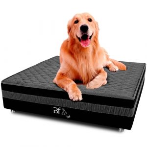Caminha Box Pet Bordado em Matelassê Lençol Impermeável Gatos e Cachorros 100x100x24cm