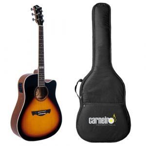 Violão Tagima Kansas Folk Sunburst Brilhante Elétrico Aço + Capa