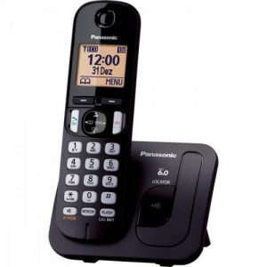 Telefone sem Fio, Panasonic KX-TGC 210LBB, Preta