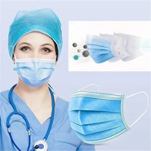 Máscara Cirúrgica Tripla Azul Claro Earloop 3ply - Caixa com 50 unidades