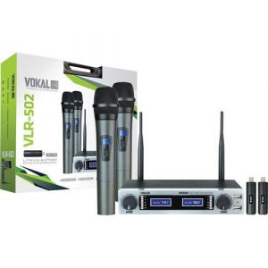 Microfone de Mão Duplo Cromado Vokal VLR-502