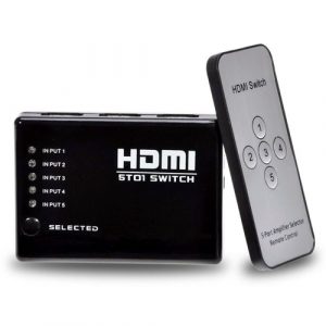 Adaptador Hub Switch Hdmi 5x1 Controle Remoto 5 Portas Hdmi