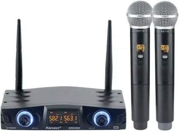 Microfone Sem Fio Karsect KRD200 DM Duplo Mão - Imagem 4