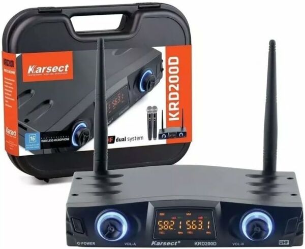 Microfone Sem Fio Karsect KRD200 DM Duplo Mão - Imagem 2