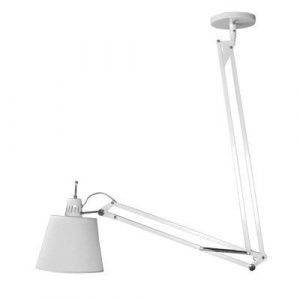 Luminária De Leiturax 40mm De Metal E Tecido Bella Iluminaçãox 40mm No Voltagev Branco/ Cromado