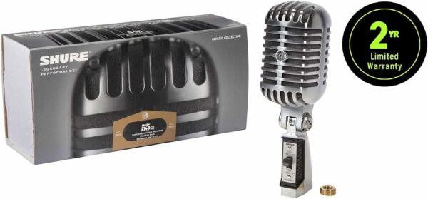Microfone Dinamico Shure Deluxe Super 55SH Design Vintage Clássico para Vozes - Imagem 7