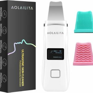 Limpador Facial Aolailiya Ultrasonic Ionic Skin Scrubber Recarregável - Branco