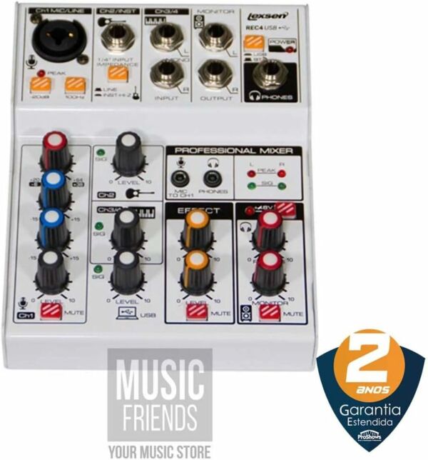 Mesa de Som 4 Canais Efeitos Interface REC 4 Lexsen - Imagem 3