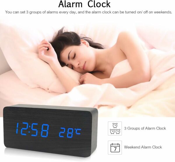 Despertador Digital Honorall Relógio Visor LED - Imagem 7