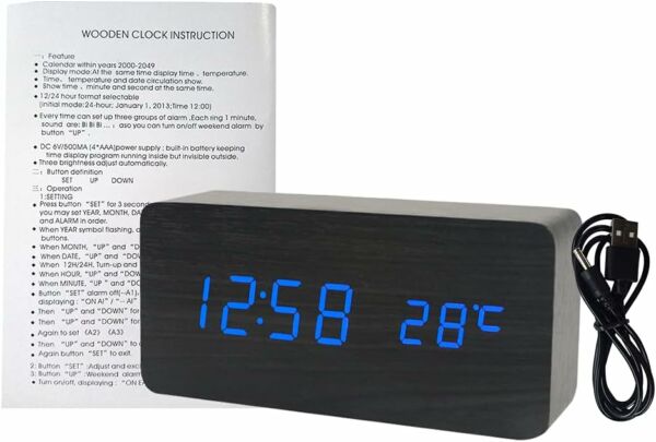 Despertador Digital Honorall Relógio Visor LED - Imagem 8