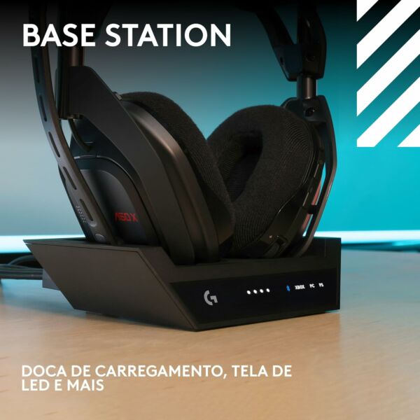 Headset Gamer Logitech Bluetooth G Astro A50 X LIGHTSPEED Base Station Compatível Xbox PlayStation PC/Mac Preto - Imagem 2