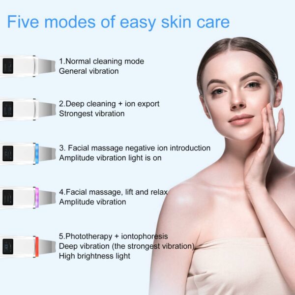 Limpador Facial Aolailiya Ultrasonic Ionic Skin Scrubber Recarregável - Branco - Imagem 4