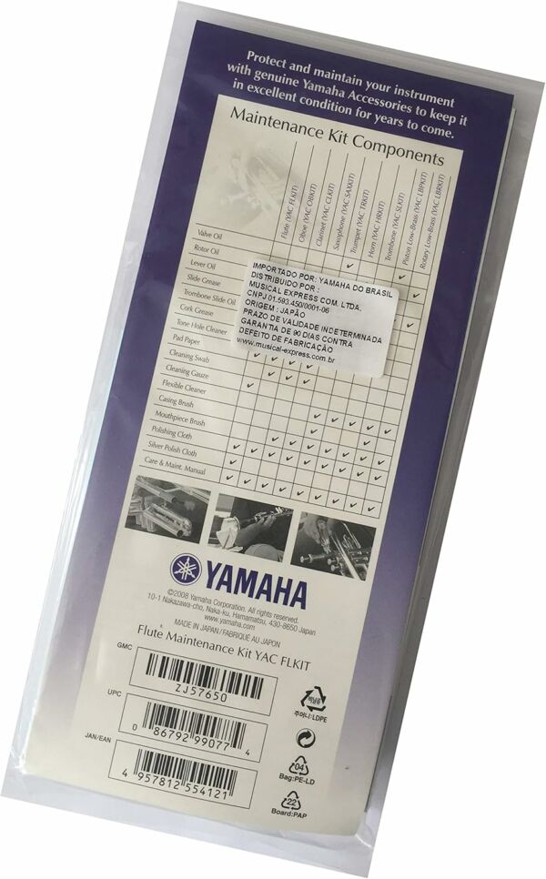 Kit Limpeza Para Flauta Transversal E Picolo C/ 5 Produtos Yac Flkit Fl-M - Yamaha - Imagem 2