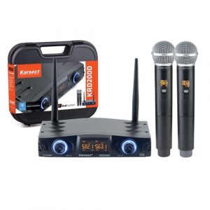 Microfone Sem Fio Karsect KRD200 DM Duplo Mão