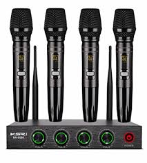Microfone sem Fio Quadruplo KSR Pro BR6080 200 Canais UHF