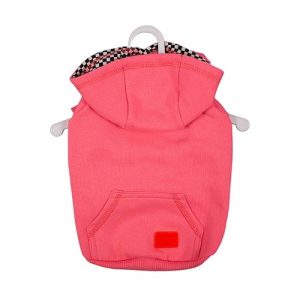 Casaco de Moletom Urban Puppy com Capuz Rosa Florescente para Cães e Gatos - Tamanho 14