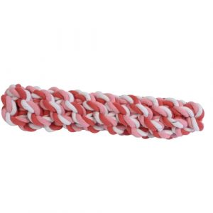Brinquedo para cachorro Mordedor Sticker Grande Corda Pet Flex 24cm x 5,5cm Rosa/vermelho