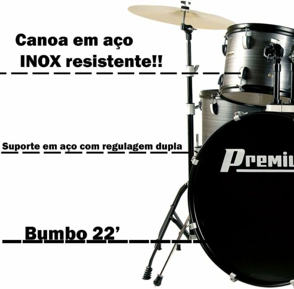 Bateria Premium Dx722 Bk Preta Completa - Imagem 2