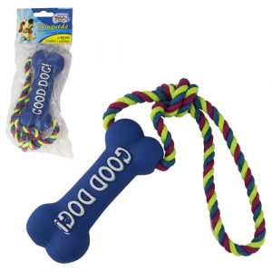 Brinquedo Para Cachorro Modelo Osso Com Corda e Som