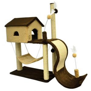 Brinquedo Arranhador São Pet para Gatos Tobogã Marrom