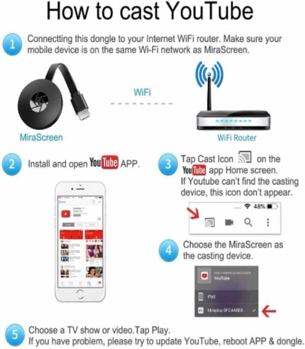 Compartilhador de Tela Loijon USB Wifi MiraScreen G2 1080P  - Imagem 4