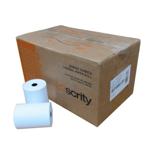 Bobina Térmica branca 80mm x 40 metros Scrity 30 unidades