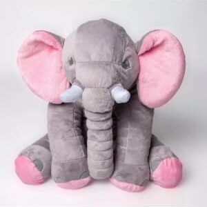 Almofada Elefante Cinza com Rosa 60cm Velboa