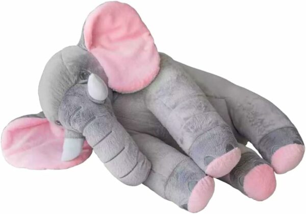Almofada Elefante Cinza com Rosa 60cm Velboa - Imagem 3