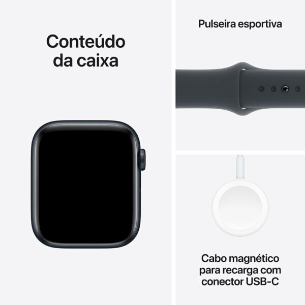 Apple Watch Serie 5 44mm GPS/Caixa de Alumínio Cinza Espacial com Pulseira Esportiva Preto - Imagem 3