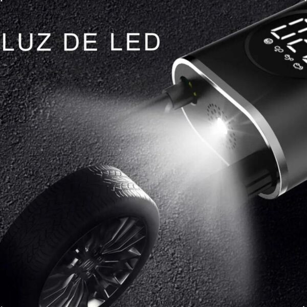 Calibrador Compressor Bomba De Ar Portátil Digital com Lanterna LED - Imagem 9