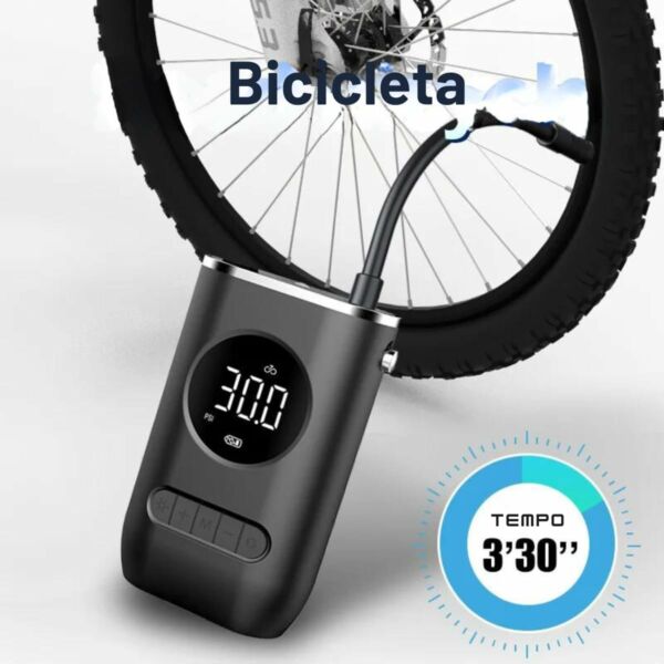 Calibrador Compressor Bomba De Ar Portátil Digital com Lanterna LED - Imagem 4