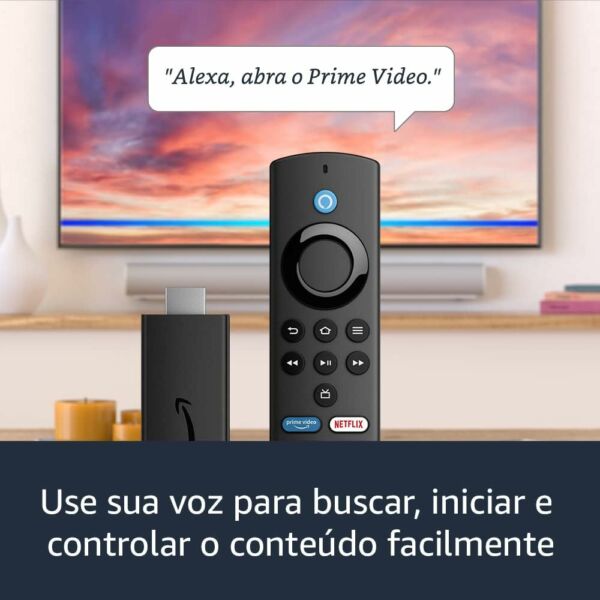 Fire TV Stick Lite Streaming em Full HD Controle Remoto Lite Voz Alexa - Imagem 4