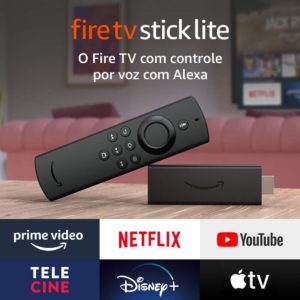 Fire TV Stick Lite Streaming em Full HD Controle Remoto Lite Voz Alexa