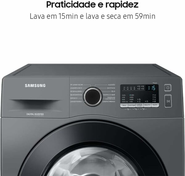 Lava e Seca WD11M Digital Inverter WD11M4473PX Inox Look 11/7kg 127V Samsung - Imagem 2