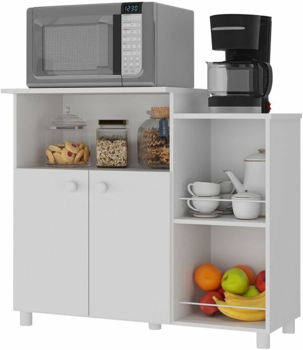 Fruteira Balcão Para Cozinha Multiuso Organizador Microondas Branco - Imagem 3