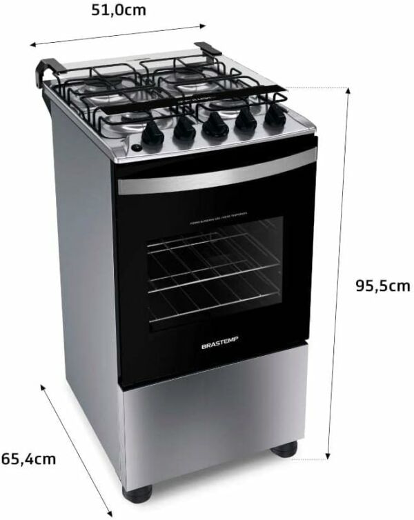 Fogão Brastemp 4 Bocas Inox BFO4NBR - Bivolt - Imagem 7