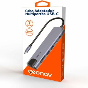 Adaptador Multiportas USB-C 7 em 1 UCA11 Prata Geonav