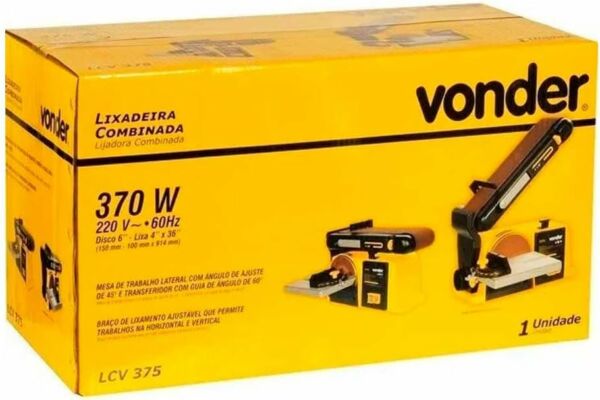 Lixadeira de Cinta Disco de Bancada LCV375 220V VONDER - Imagem 3