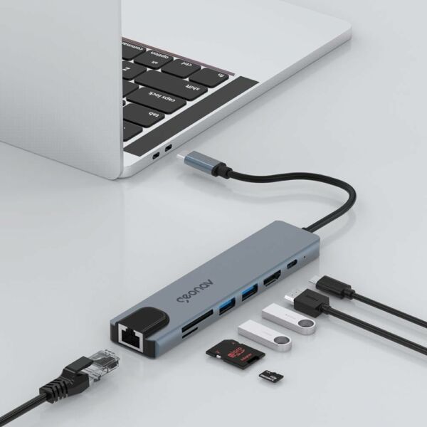 Adaptador Multiportas USB-C 7 em 1 UCA11 Prata Geonav - Imagem 5