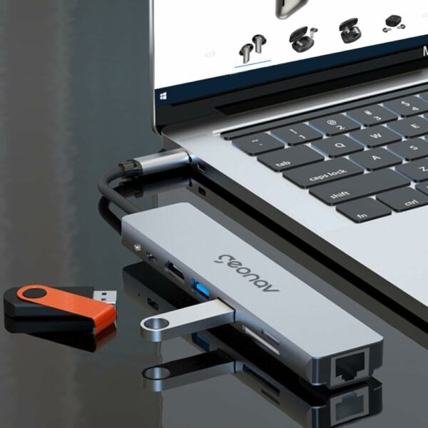 Adaptador Multiportas USB-C 7 em 1 UCA11 Prata Geonav - Imagem 4