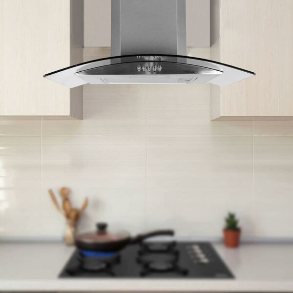 Coifa Gourmet / Exaustor E Depurador Parede Philco 60cm PCO60g Glass 110v - Imagem 4