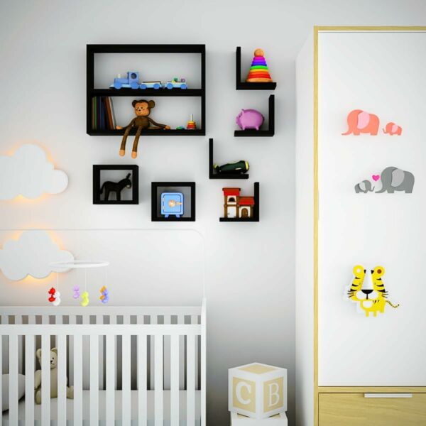 Nicho Decorativo MDF Kit 7 Unidades Organizador Estante Porta Livros Objetos - Imagem 6