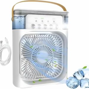 Mini Ar Condicionado Portátil Ventilador Umidificador Climatizador 600ml