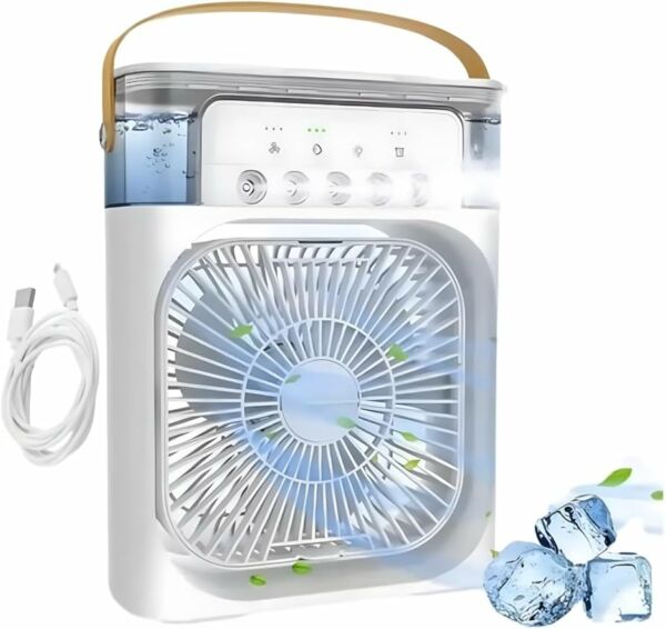 Mini Ar Condicionado Portátil Ventilador Umidificador Climatizador 600ml