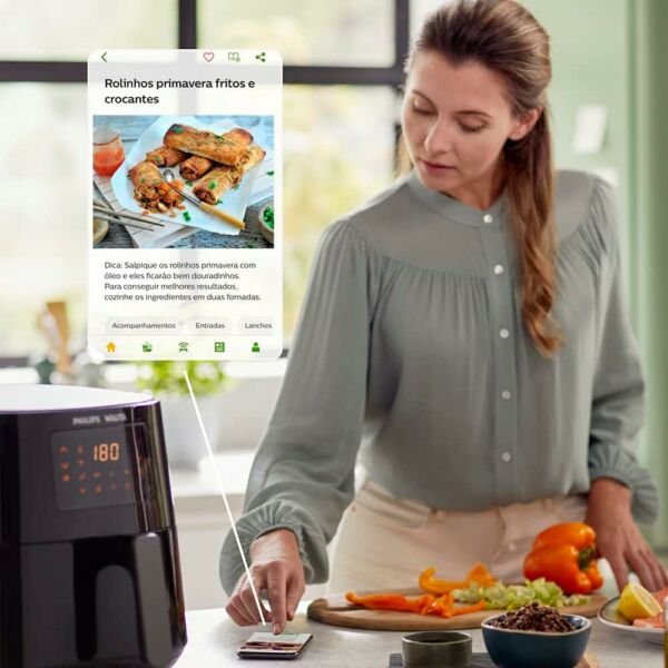 Fritadeira Elétrica Airfryer Conectada Alexa 6.2L Preta 110v Philips Walita - Imagem 3
