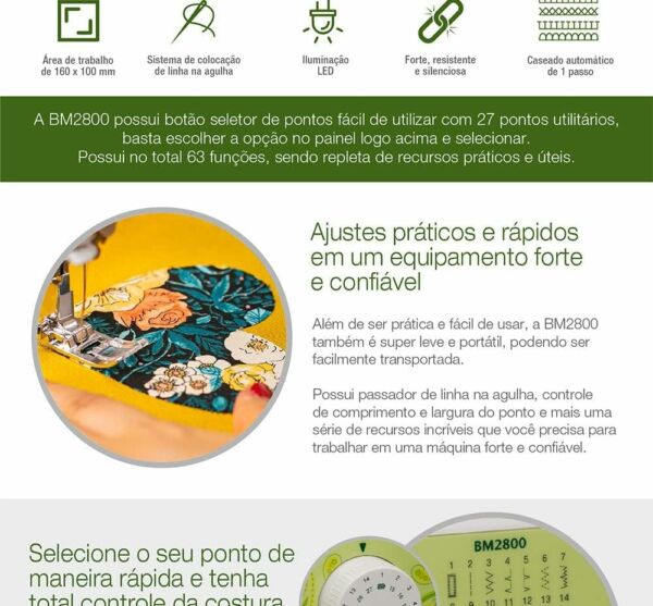 Máquina de Costura Doméstica BM2800 Brother - Imagem 3