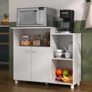 Fruteira Balcão Para Cozinha Multiuso Organizador Microondas Branco