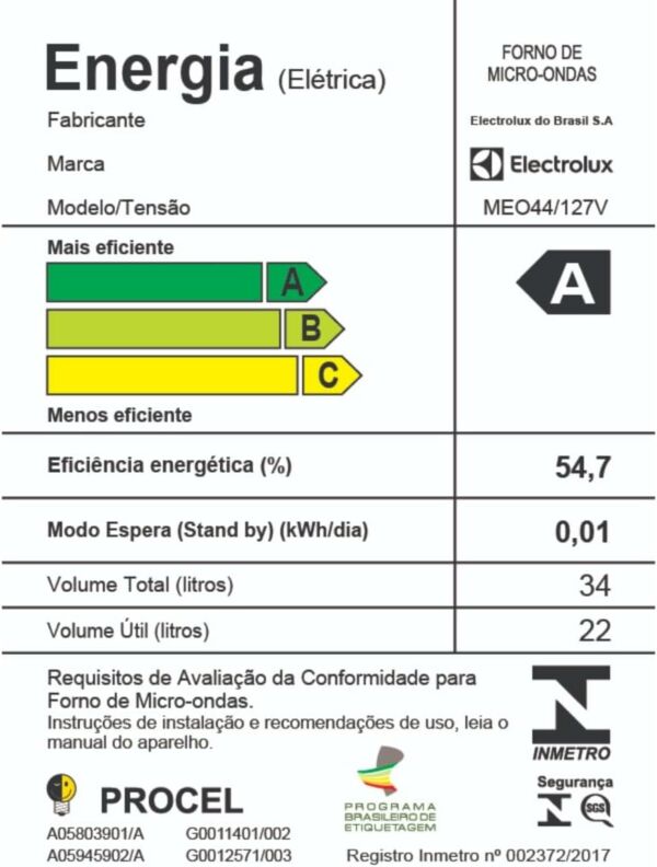 Micro-Ondas Branco Função Tira Odor e Manter Aquecido 34L MEO44 Electrolux - Imagem 6