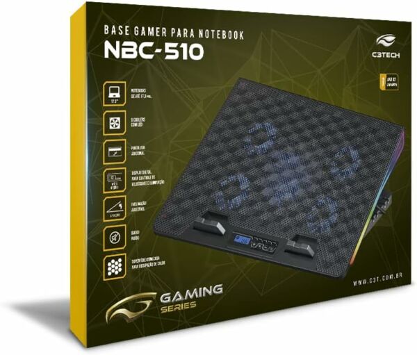 Base para Notebook Gamer NBC-510BK Inclinações Iluminação C3Tech - Imagem 2
