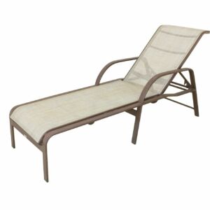 Espreguiçadeira Cadeira Chaise de Piscina e Jardim Tela Sling e Alumínio